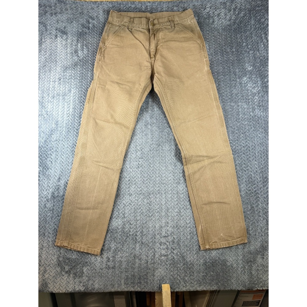 Carhartt WIP Ruck Single Knee Pants Mens 30x32 Brown Canvas Straight Hammer Loop